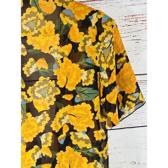 Lularoe Shirley Top Small Kimono Duster Midi Cover Up Sheer Floral Boho Hippy - Picture 9 of 12
